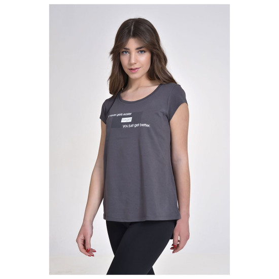 Target Γυναικεία κοντομάνικη μπλούζα T-Shirt Asymmetric Hem Single Jersey "Better" Target Γυναικεία κοντομάνικη μπλούζα T-Shirt Asymmetric Hem Single Jersey "Better"